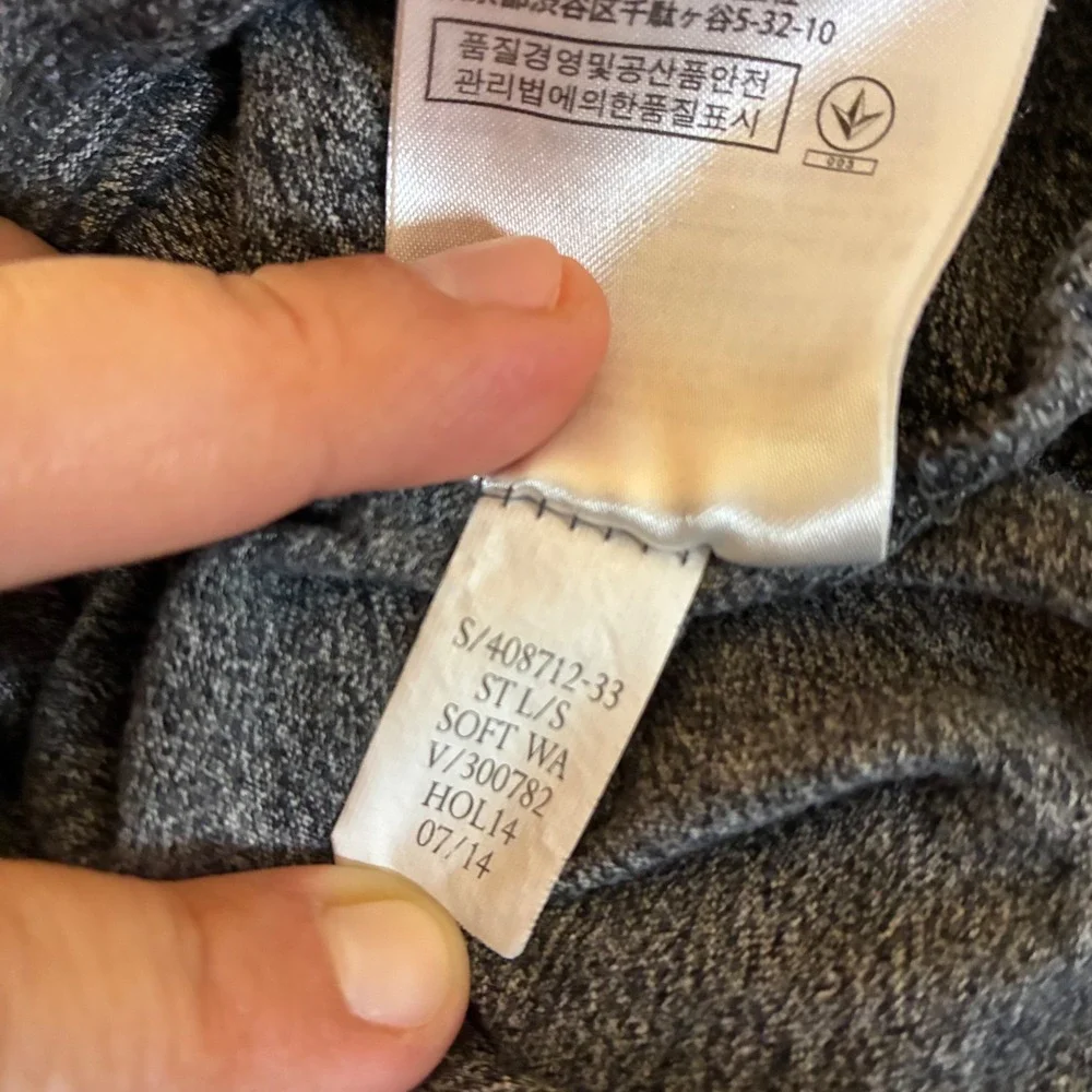 Banana Republic Mens XL Gray Long Sleeve T-Shirt Soft Wash Tee Casual Crew Luxe
